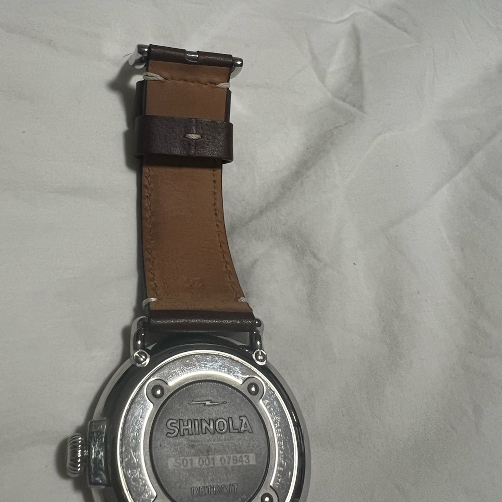 Shinola Stainless Steel Watch with Brown Leather Strap - Picture 4 of 6